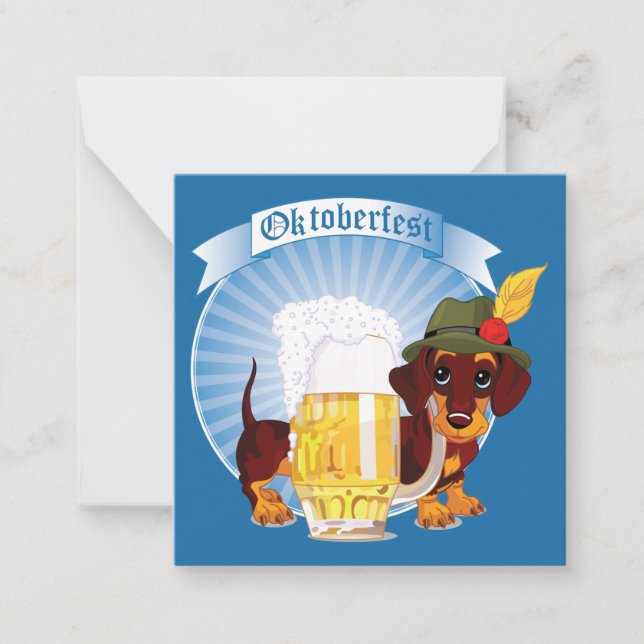 Carte de voeux pour la bière et le chien Oktoberfe (Devant)