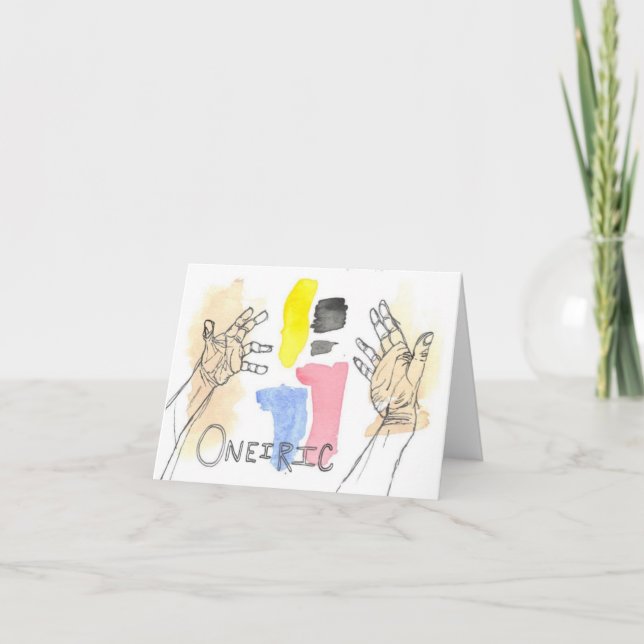 Carte de voeux pour la couleur de l'eau et l'encre (Devant)
