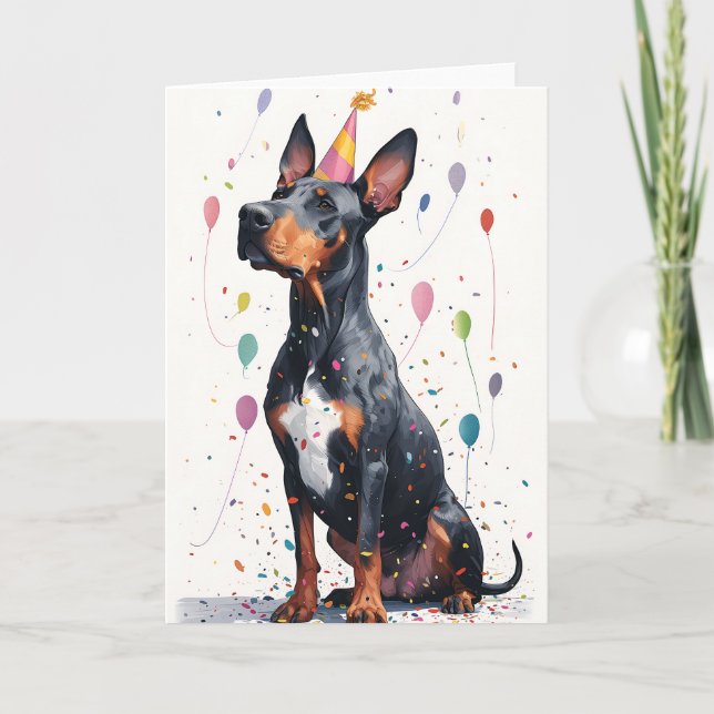 Carte de voeux pour la fête de Doberman (Devant)