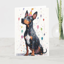 Carte de voeux pour la fête de Doberman