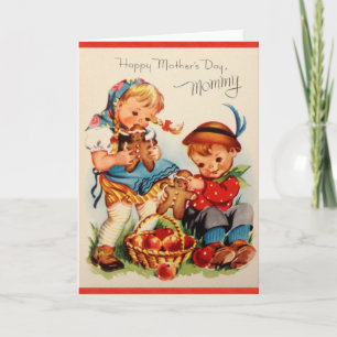Carte de voeux pour la fête des mères de maman vin