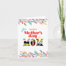 Carte de voeux pour la fête des mères heureuse "Ma