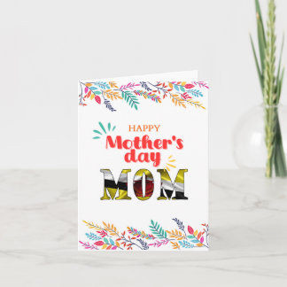Carte de voeux pour la fête des mères heureuse "Ma
