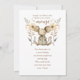 Carte de voeux pour la fête des mères Little Mouse