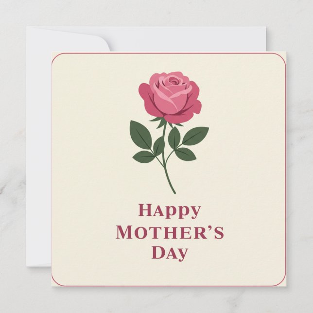 Carte de vœux pour la fête des mères Rose (Devant)