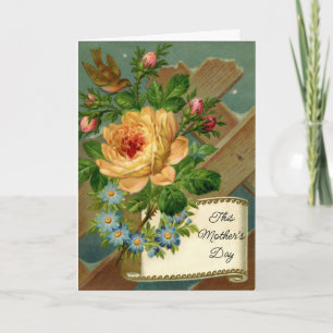 Carte de voeux pour la fête des mères Roses vintag