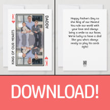 Carte de vœux pour la fête des pères, Roi des cœur