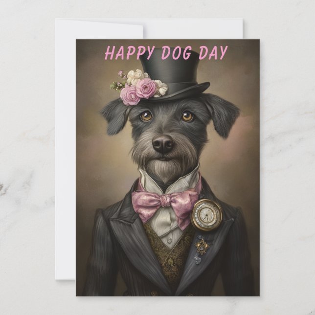 Carte de vœux pour la journée du chien – Drôle car (Devant)