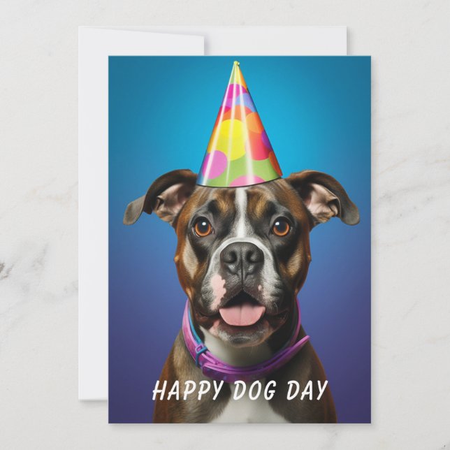 Carte de vœux pour la journée du chien – Drôle car (Devant)