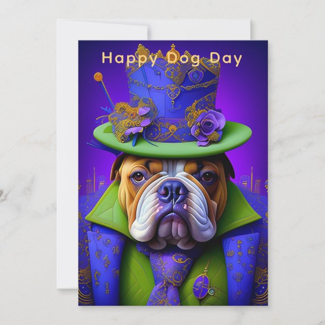 Carte de vœux pour la journée du chien – Drôle pou (Devant)