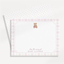Carte de vœux pour la nurserie avec ours en peluch