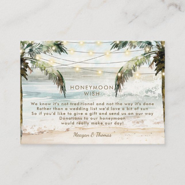 carte de voeux pour la plage tropicale (Devant)