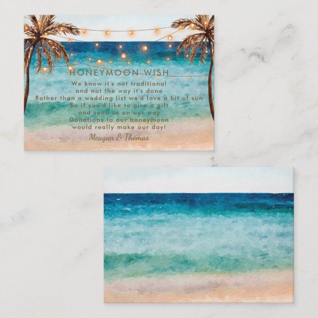 carte de voeux pour la plage tropicale (Devant / Derrière)