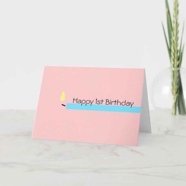 Carte de voeux pour la première fille d'anniversai (Devant)