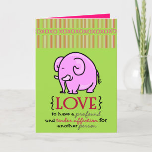 Carte de voeux pour la Saint-Valentin Eléphant ros