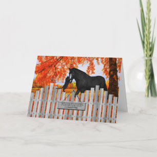 Carte de voeux pour l'amitié du chat et du cheval