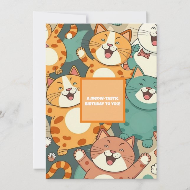 Carte de voeux pour l'anniversaire avec des chats  (Devant)