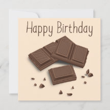 Carte de voeux pour l'anniversaire de chocolat