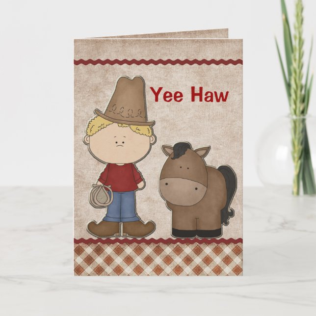 Carte de voeux pour l'anniversaire de Cowboy (Devant)