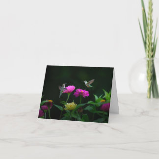 Carte de voeux pour l'anniversaire de deux colibri