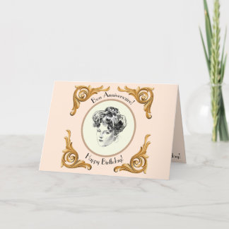 Carte de voeux pour l'anniversaire de Gibson Girl