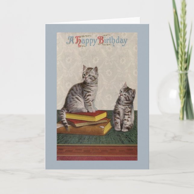 Carte de voeux pour l'anniversaire de Kitten vinta (Devant)
