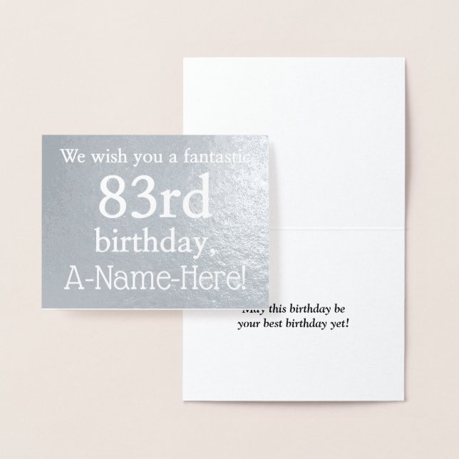 Carte de voeux pour l'anniversaire de la 83e Silve (Affichage)