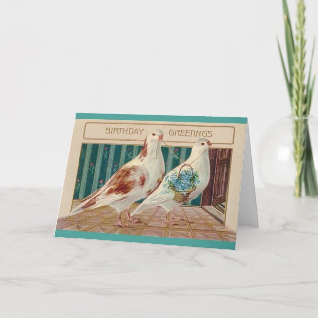 Carte de voeux pour l'anniversaire de la colombe v (Devant)
