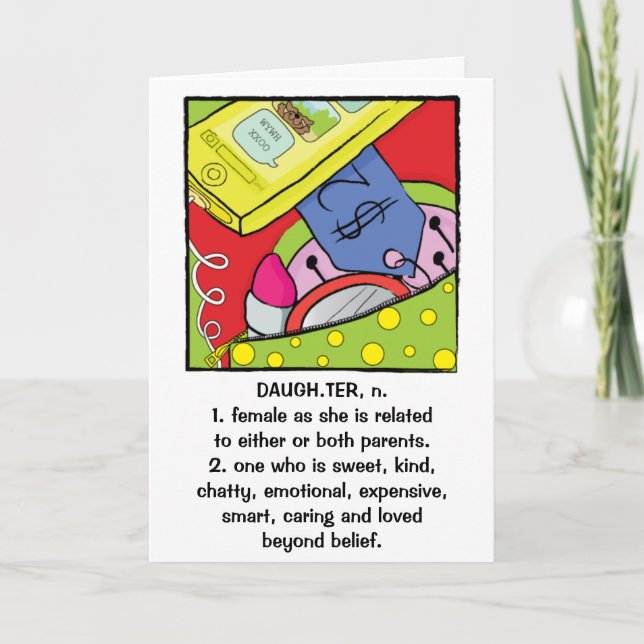 Carte de voeux pour l'anniversaire de la fille Suc (Devant)