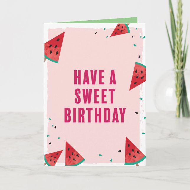 Carte de voeux pour l'anniversaire de la pastèque (Devant)