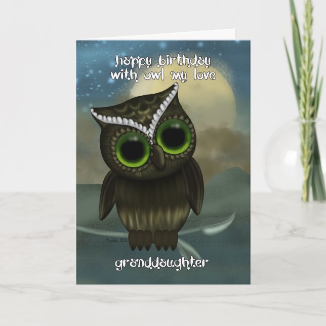 Carte de voeux pour l'anniversaire de la petite-fi (Devant)
