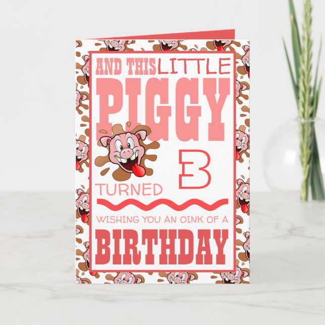 Carte de voeux pour l'anniversaire de Little Piggy (Devant)
