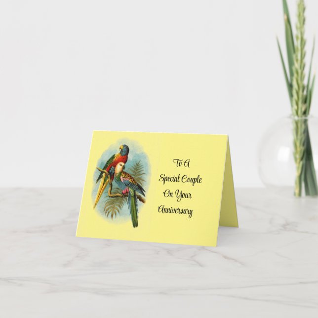 Carte de voeux pour l'anniversaire de Parrot Coupl (Devant)