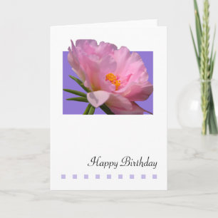 Carte de voeux pour l'anniversaire de Pink Peony
