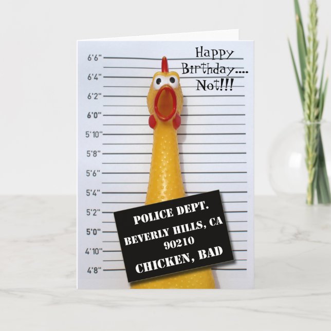 Carte de voeux pour l'anniversaire de poulet amusa (Devant)