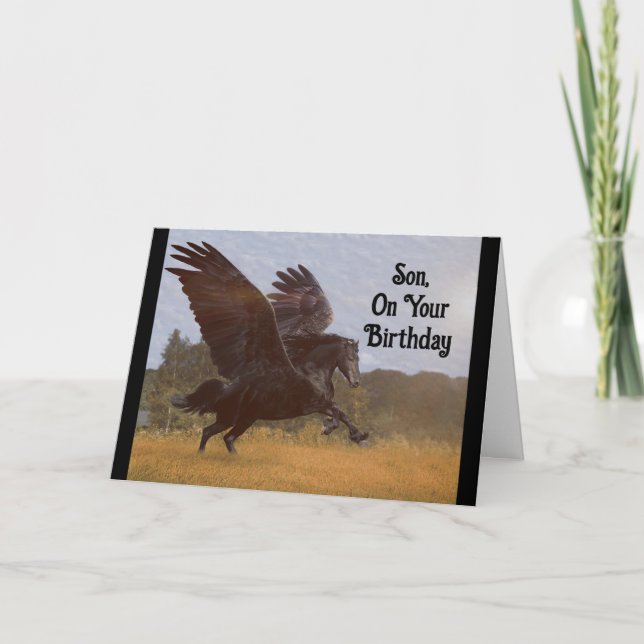 Carte de voeux pour l'anniversaire de Son Pegasus (Devant)