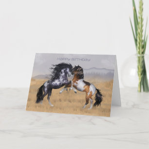 Carte de voeux pour l'anniversaire des Chevaux sau