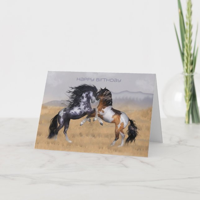 Carte de voeux pour l'anniversaire des Chevaux sau (Devant)