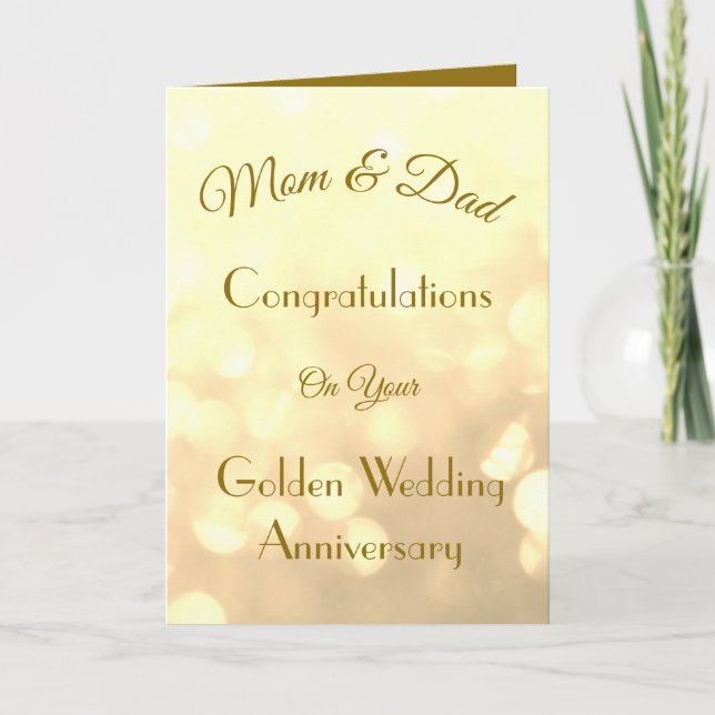 Carte de voeux pour l'anniversaire d'or Maman & Pa (Devant)