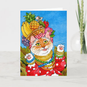 Carte de voeux pour l'anniversaire du chat Carmen