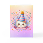Carte de voeux pour l'anniversaire du chat Kitty C