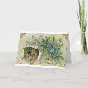 Carte de voeux pour l'anniversaire du chat victori