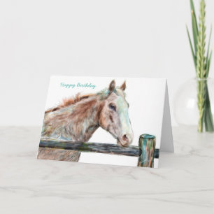 Carte de voeux pour l'anniversaire du cheval peint