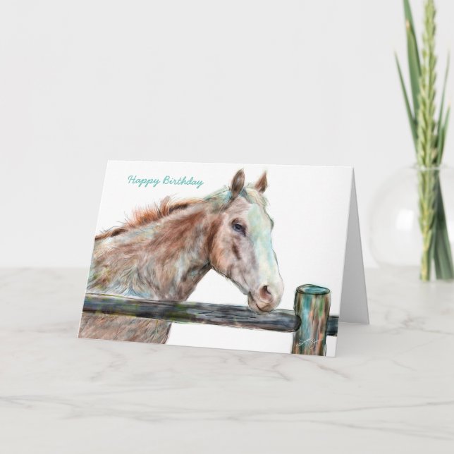Carte de voeux pour l'anniversaire du cheval peint (Devant)