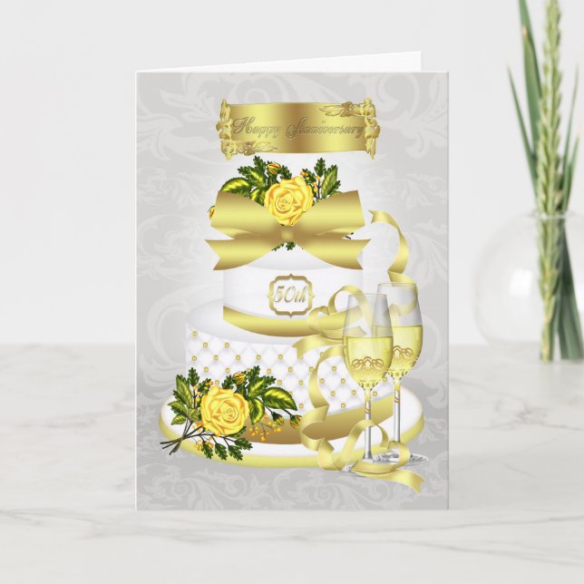 Carte de voeux pour l'anniversaire du Mariage d'or (Devant)