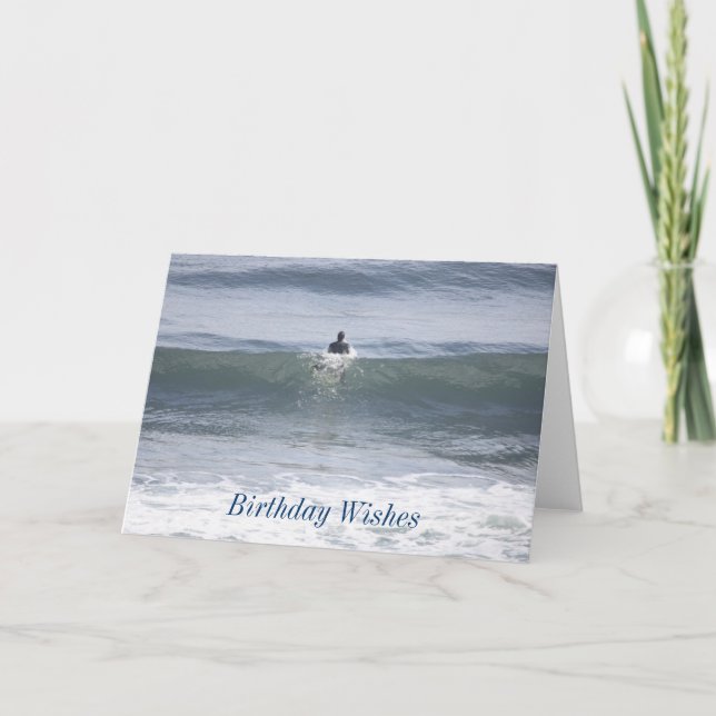 Carte de voeux pour l'anniversaire du surfer (Devant)