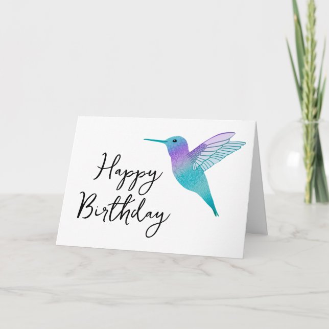 Carte de voeux pour l'anniversaire d'un colibri (Devant)