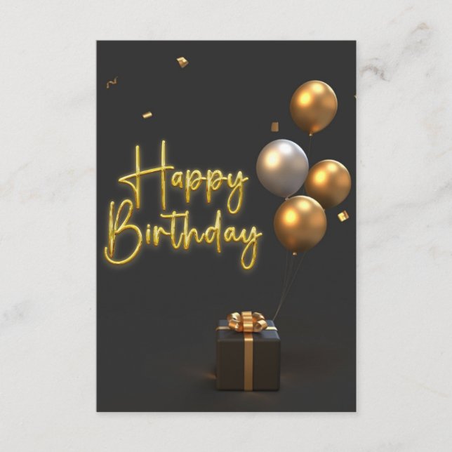 Carte de voeux pour l'anniversaire Gold (Devant)