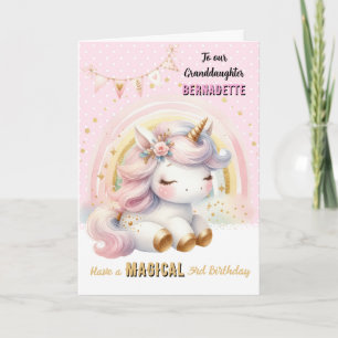 Carte de voeux pour l'anniversaire Unicorn et Rain