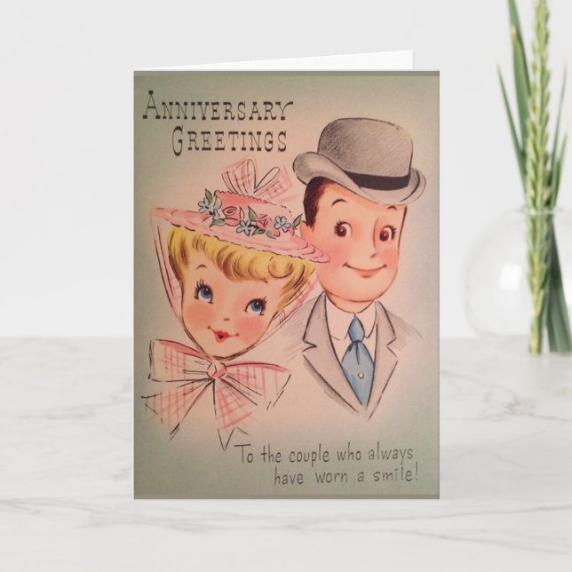 Carte de voeux pour l'anniversaire vintage (Devant)